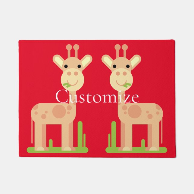 Felpudo Cute Giraffe Munching Thunder_Cove (Anverso)
