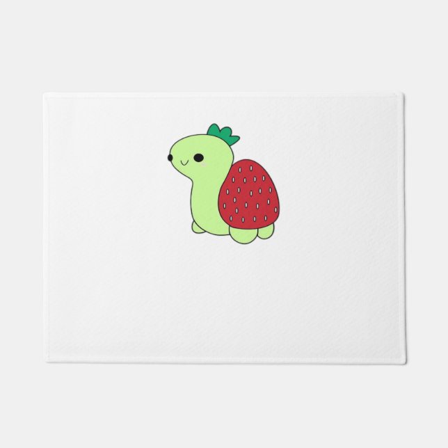 Felpudo Cute green blushing strawberry turtle Classic T-Sh (Anverso)