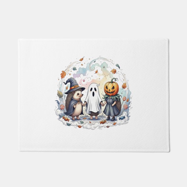 Felpudo Cute Halloween Hedgehogs Costume (Anverso)