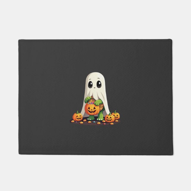 Felpudo Cute Halloween Turtle Ghost with Candy (6) (Anverso)