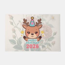 Felpudo cute happy new year 2026 welcome door mat