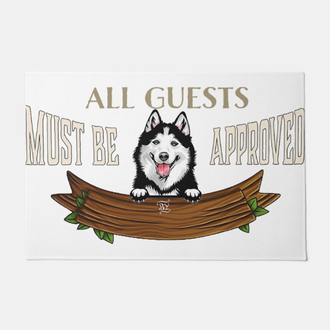 Felpudo Cute Husky Quotes Rug, Siberian Husky Mat (Anverso)