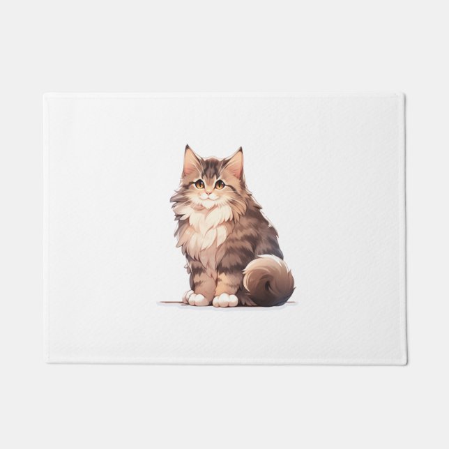 Felpudo Cute Kawaii Maine Coon Big Cat (Anverso)