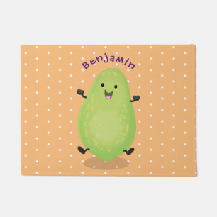 Felpudo Cute kawaii papaya paw personalizado ilustracion