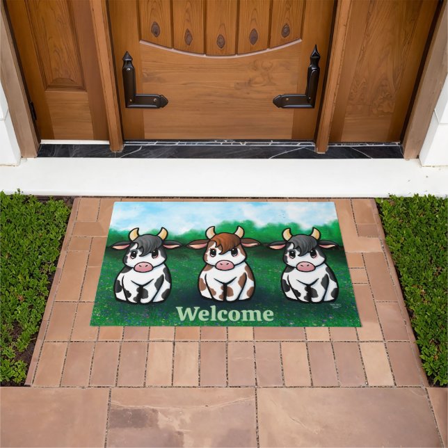 Felpudo Cute KiniArt ™️ Doormat de vaca (Exterior)