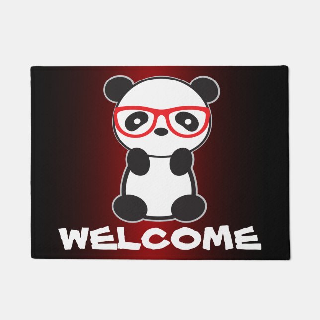 Felpudo Cute Leon Panda Welcome Mat (Anverso)