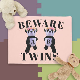 Felpudo Cute Panda Bear Funny Beware Playroom Doormat