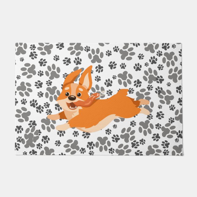 Felpudo Cute Pembroke Welsh Corgi (Anverso)