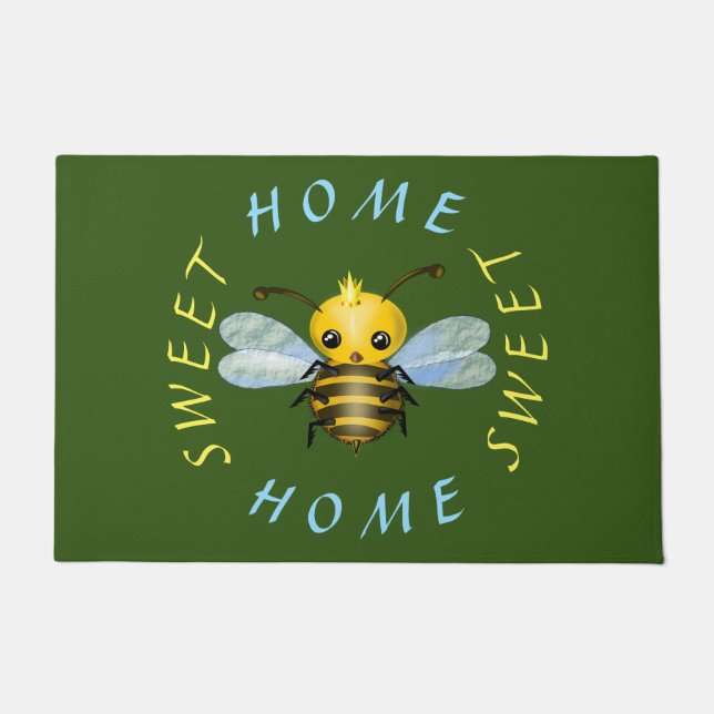Felpudo Cute Queen Bee Doormat - Personalizable (Anverso)