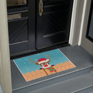 Felpudo Cute Rudolph El Reno De La Nariz Roja Doormat