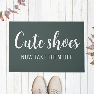 Felpudo Cute Shoes Ahora Quítelos   Divertido bosque verde