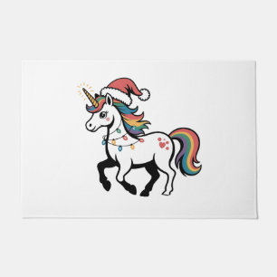 Felpudo Cute Unicorn Deer Reno Ciervo Luces Divertidas De