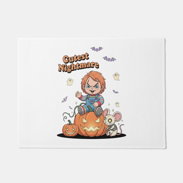 Felpudo Cutest Nightmare Chucky Halloween (Anverso)