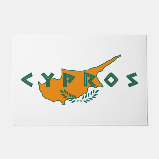Felpudo Cyprus cypros country flag text symbol greek trave (Anverso)