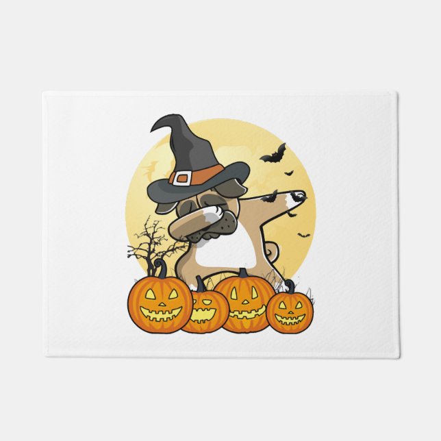 Felpudo Dabbing Pug Halloween (Anverso)