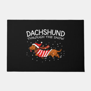 Felpudo Dachshund A Través De Los Navidades De Perro Grac