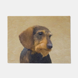 Felpudo Dachshund (Caballo alambrado) Pintura original de 