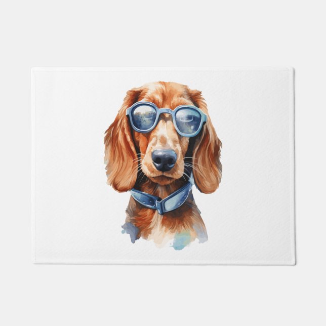 Felpudo Dachshund con lentes de sol (Anverso)