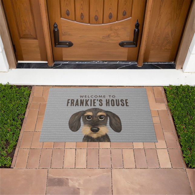 Felpudo Dachshund Dog con cable | Personalizado Cute Tecke (Exterior)