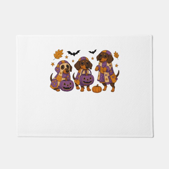 Felpudo Dachshund Dog Ghost Halloween (Anverso)