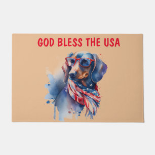 FELPUDO DACHSHUND INDEPENDENCE DAY DOORMAT