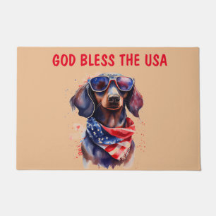 FELPUDO DACHSHUND INDEPENDENCE DAY DOORMAT