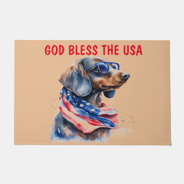 FELPUDO DACHSHUND INDEPENDENCE DAY DOORMAT (Anverso)