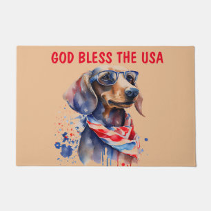 FELPUDO DACHSHUND INDEPENDENCE DAY DOORMAT