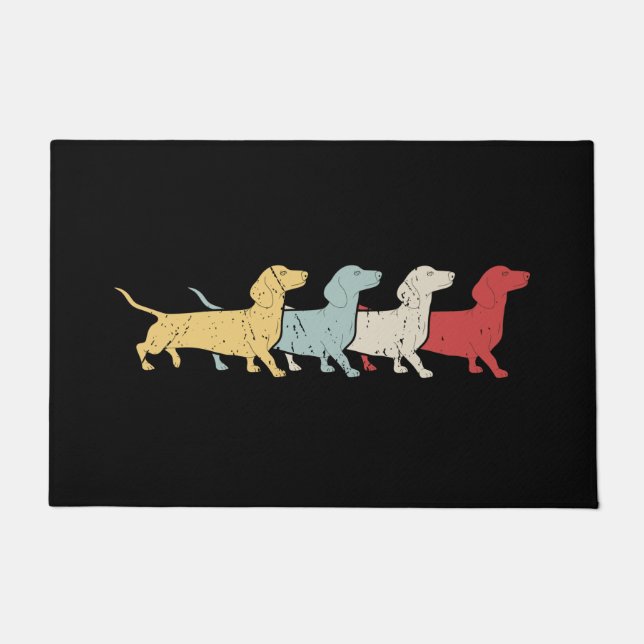 Felpudo Dachshund Retro Vintage (Anverso)