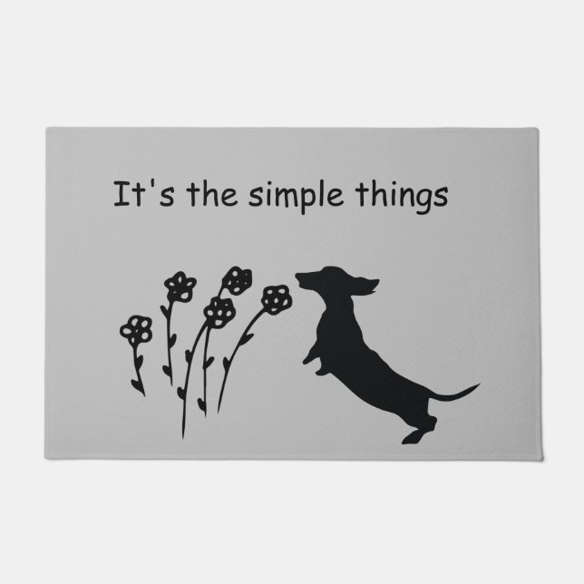 Felpudo Dachshund Silhouette Door Mat (Anverso)