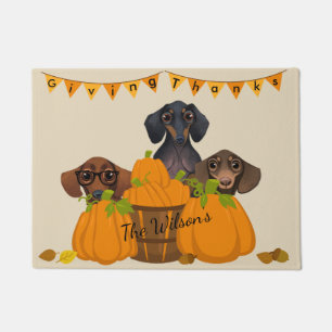 Felpudo Dachshund Thankding Door Mat
