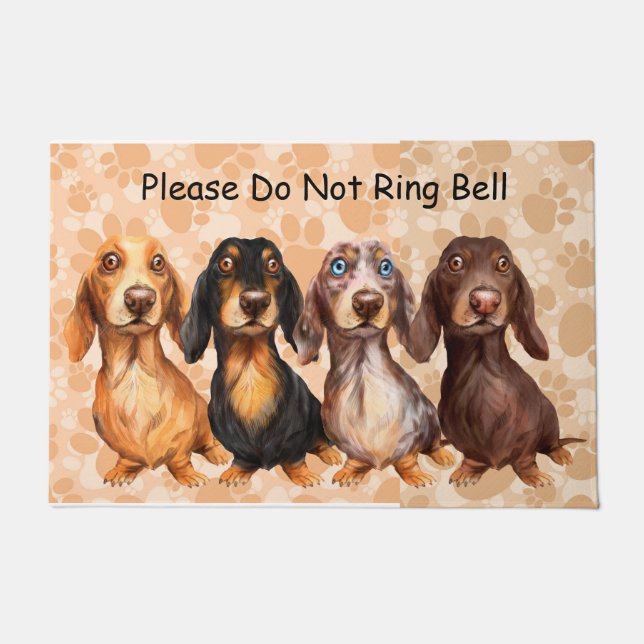 Felpudo Dachshund Welcome Doormat (Anverso)