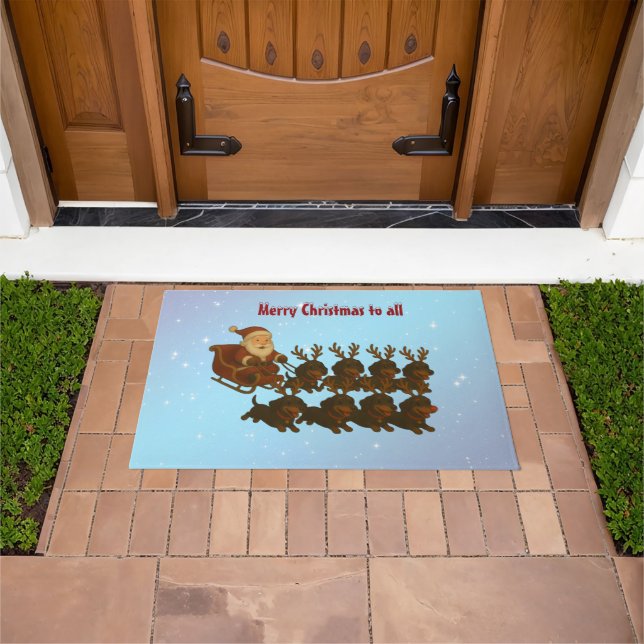 Felpudo Dachshunds y Santa Doormat (Exterior)