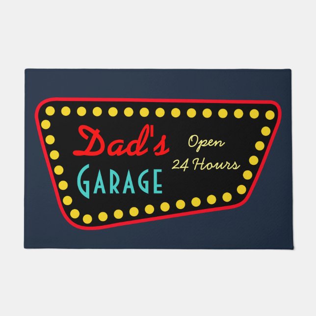 Felpudo  Dad's Garage Sign Doormat  (Anverso)