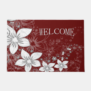 Felpudo Dainty Floral Scroll en Rojo