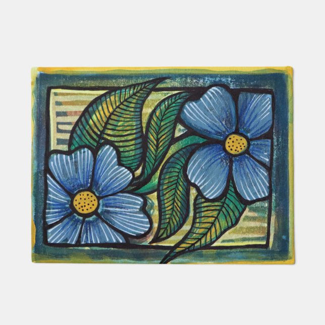Felpudo Daisies azules (Anverso)