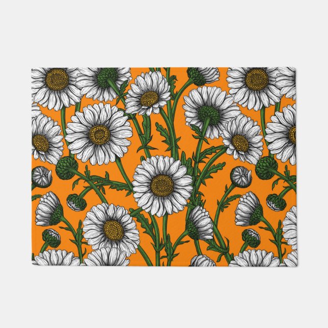 Felpudo Daisies on naranja (Anverso)