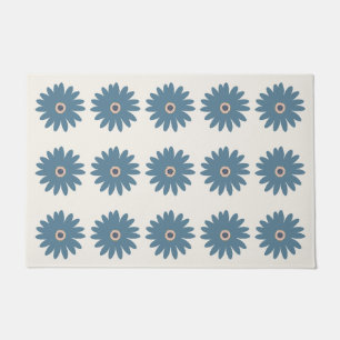 Felpudo Daisy Azul y Crema