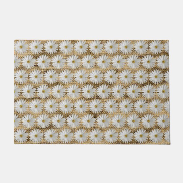 Felpudo Daisy Flowers Burlap (Anverso)