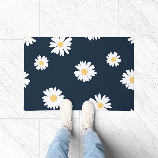 Felpudo Daisy On Blue Pattern (Interior)