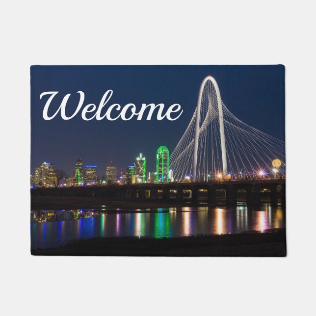 Felpudo Dallas Bridge View Welcome Doormat (Anverso)