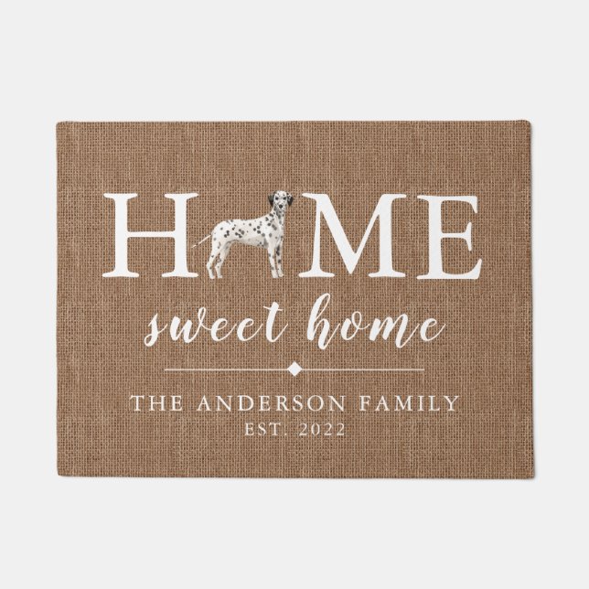 Felpudo Dalmacia hogar dulce hogar Doormat personalizado (Anverso)