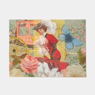 Felpudo Dama Victoriana Mujer Elegante Rica Ilustración Ro