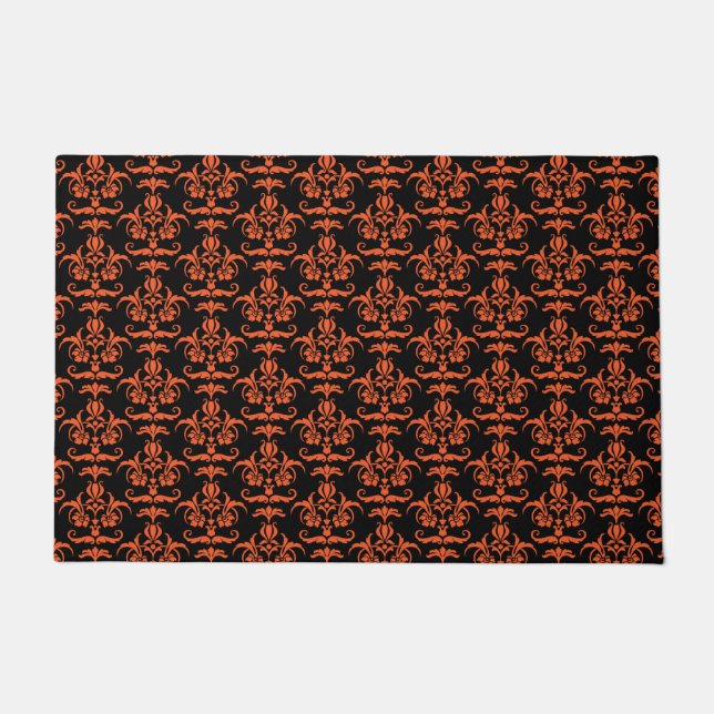 Felpudo Damasco de Halloween No. 1 Doormat (Anverso)