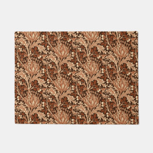 Felpudo Damask de William Morris, marrón y beige