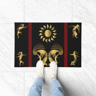 Felpudo Dancing Gold Kokopelli Southwest