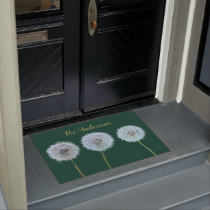 Felpudo Dandelions Clocks Green Personalizado