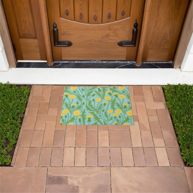 Felpudo Dandelions, verde, amarillo y azul (Exterior)