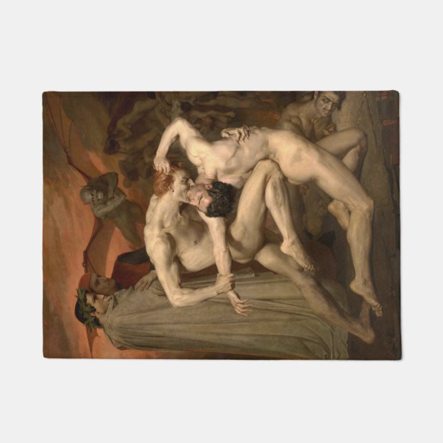 Felpudo Dante y Virgil en el Infierno (por Bouguereau) (Anverso)