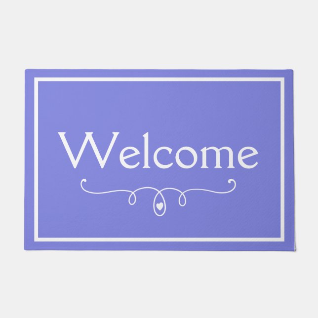 Felpudo Dark Periwinkle Purple Welcome (Anverso)